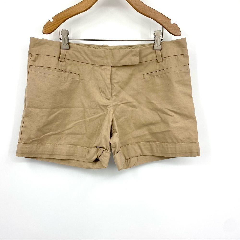 Old Navy tan front cuffed khaki stretch shorts 12